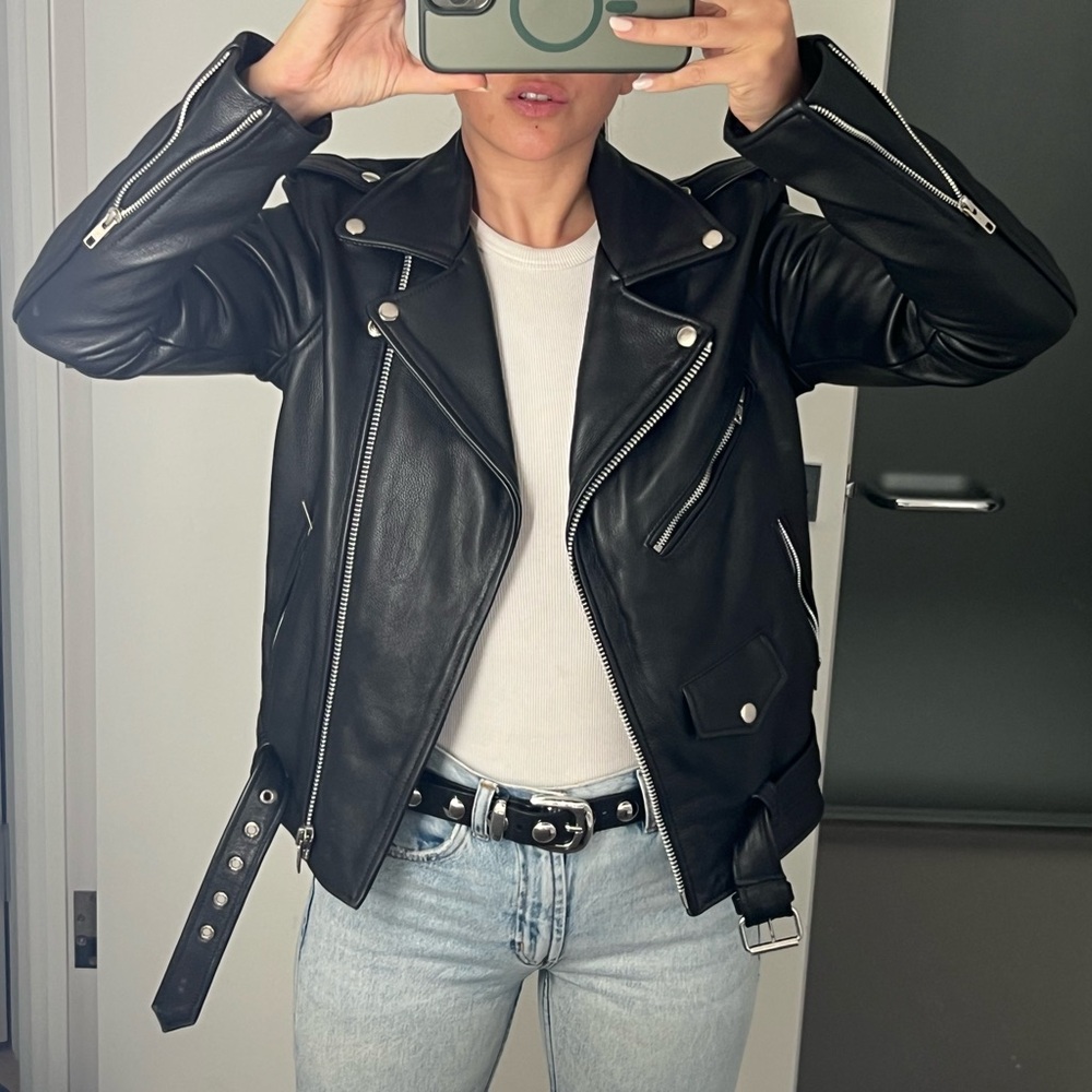 Black Leather Biker Jacket